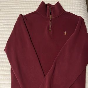 POLO Ralph Lauren 1/4 zip long sleeve. Size medium. Deep Maroon color.